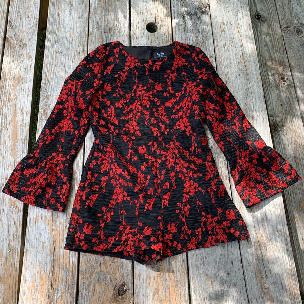 Bardot Junior Red & Black One Piece Red Romper